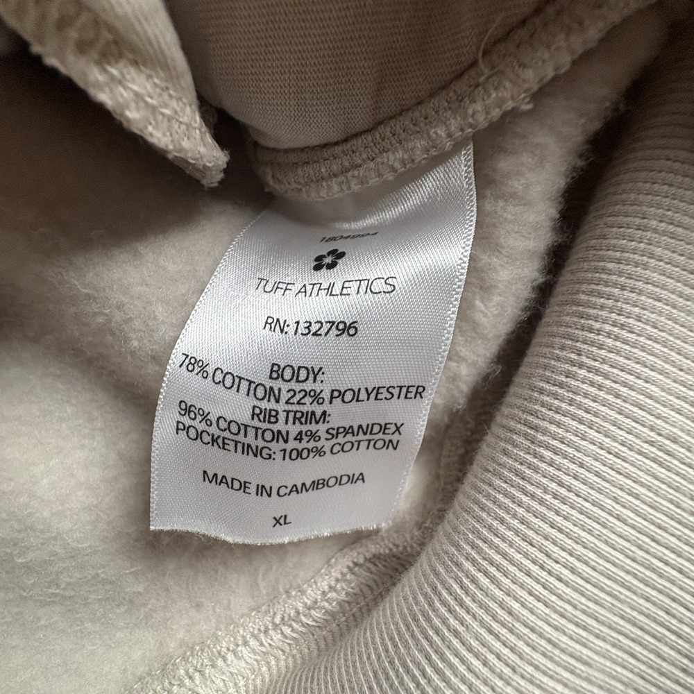 Tuff Athletics‎ Sweatshirt Womens XL Matte Pearl Crewneck Sports Relaxed Fit - Picture 5 of 8